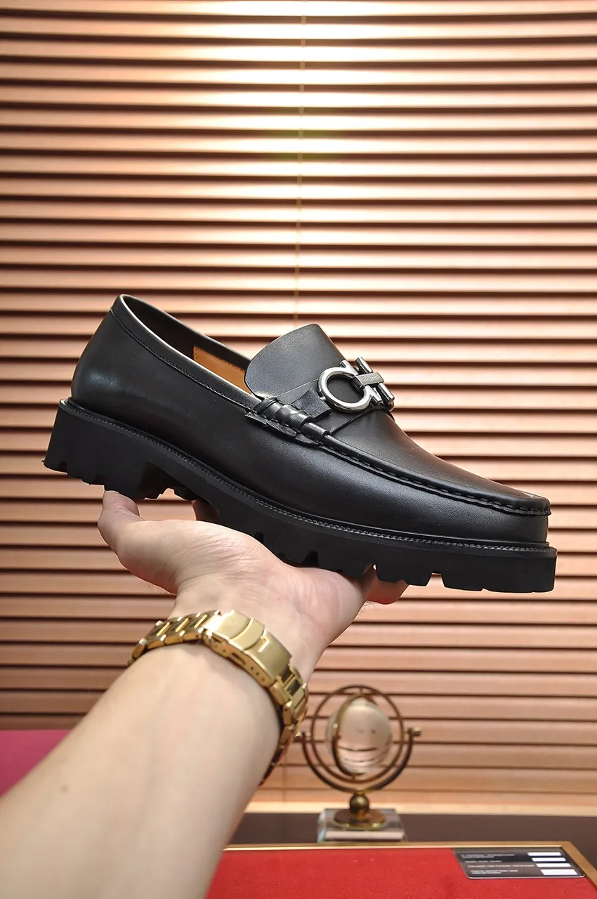 Men's men's shoes 💰540💶[Ferragamo/Ferragamo] (high-end Niuli) New 🍀 Ferragamo* - top version Ferragamo's classic formal leather shoes! Made of imported original cowhide, the inner top layer is comfortable cowhide lining! Original wear-resistant rubber outsole! High quality products! Code number 38-45 (45 customized)
